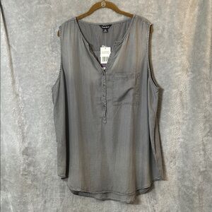 Terre Bleue Gray Sleeveless Tank Top-XXLarge